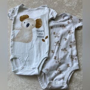 Carter’s “mommy’s little hugger” and koala bear onesie